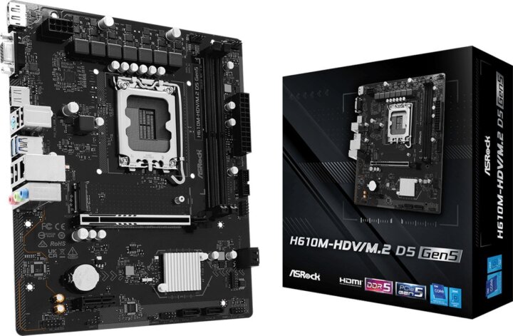 Asrock H610M-HDV/M.2 D5 GEN5 DDR5 LGA1700 mATX Alaplap