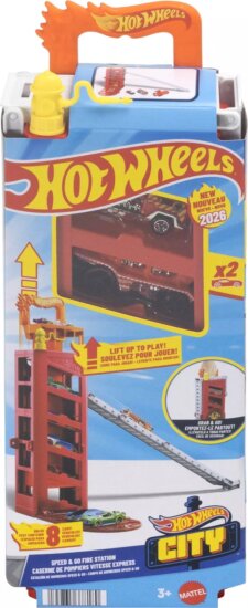 Mattel JMJ52 Hot Wheels 5 emeletes Turbóstart garázs - Piros