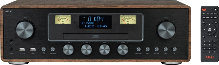 Akai AM-100 Rhapsody Bluetooth hangszóró CD-lejátszóval 40W - Fekete/Barna