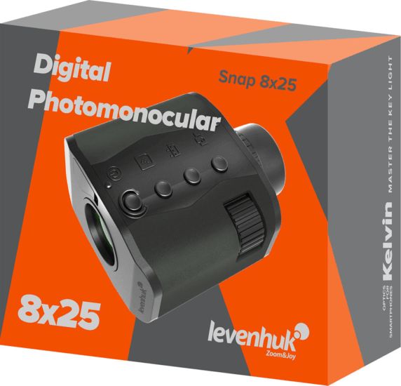 Levenhuk Kelvin Snap ED 8x25 Monokuláris Digitális Távcső - Fekete