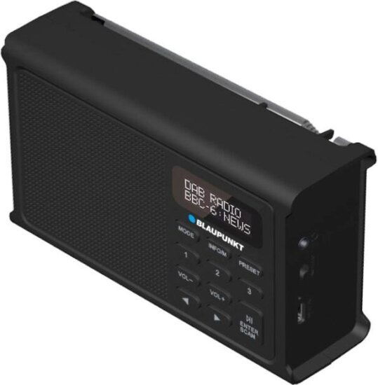Blaupunkt DR3BK Hordozható Akkus DAB+ FM Asztali Rádió - Fekete