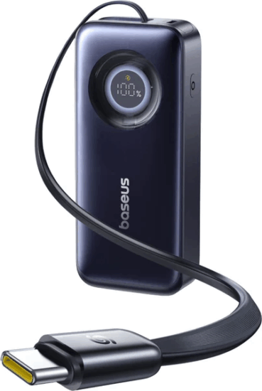 Baseus EnerCore CR11 Powerbank integrált kábellel USB Type- C 20000mAh 67W - Fekete