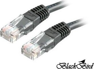 BlackBird BH1686 U/UTP Cat6 RJ45 Patch kábel 1m - Fekete