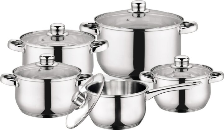 Maestro MR-2020-10 Rozsdamentes Acél Edénykészlet - Inox (10 részes)