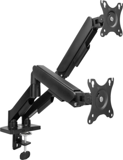 ACT AC8314 17"-35" Monitor asztali tartó kar - Fekete (2 kijelző)