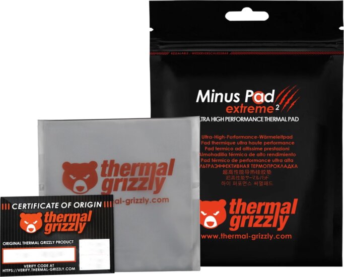 Thermal Grizzly Minus Pad Extreme 2 Hővezető lap (100 x 100 x 2,0 mm)