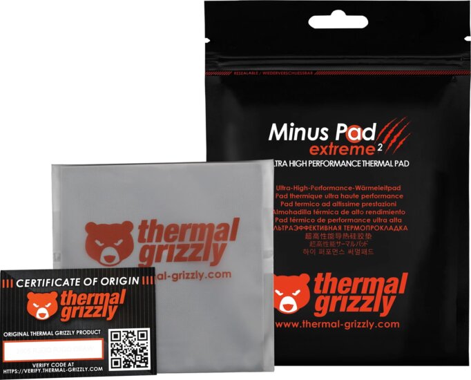 Thermal Grizzly Minus Pad Extreme 2 Hővezető lap (100 x 100 x 1,0 mm)