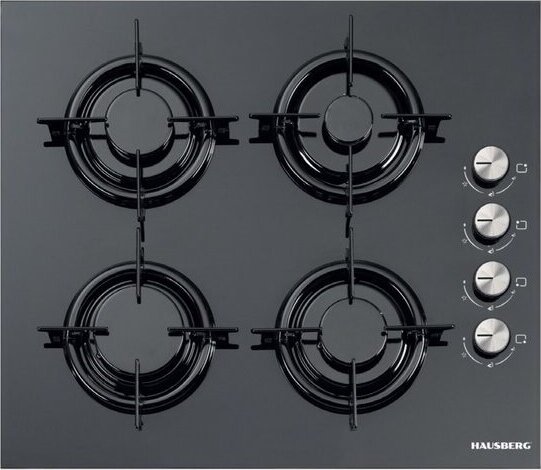 Hausberg HB-563NG Beépíthető 4 zónás Gáz Főzőlap - Fekete