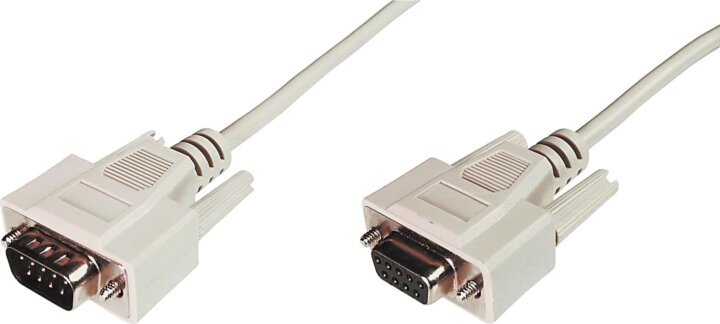 Digitus AK-610203-030-E D-Sub9 apa - D-Sub9 anya Adatátviteli Hosszabító Kábel 3m - Bézs