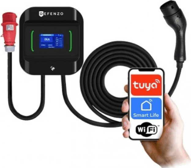 Defenzo Wallbox Pro AC22 Smart Elektromos autó fali töltő - Fekete (22kW - 32A / 6m Type-2)