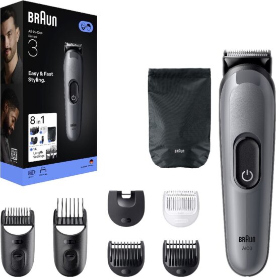 Braun AIO 3540 Akkus Multifunkciós testszőrzet ápoló - Fekete / Szürke