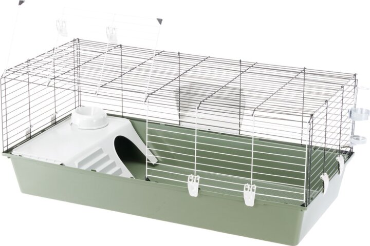 Ferplast Rabbit 120 Nyúl / Tengerimalac ketrec 118 x 58,5 x h 49,5 cm - Ezüst / Zöld