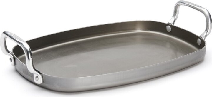 De Buyer Mineral B Téglalap alakú serpenyő 38 x 26 cm - Ezüst