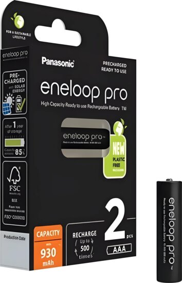Panasonic ENELOOP PRO AAA Újratölthető NiMH Mikroelem 930mAh 1,2V (2 db/csomag)