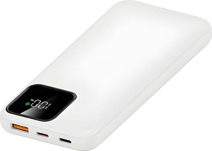 S-Link IP-G16L Powerbank integrált USB-C + Lightning kábellel / 10000mAh 20W - Fehér