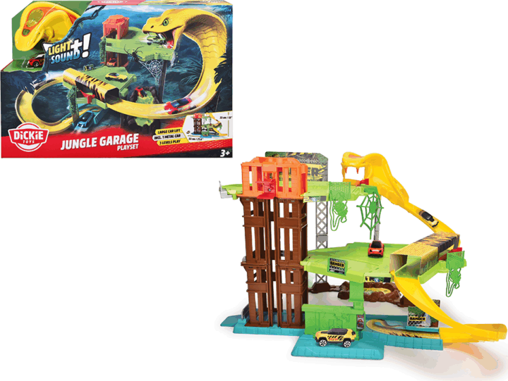 Dickie Toys Jungle Garage Autópálya Fém kisautóval