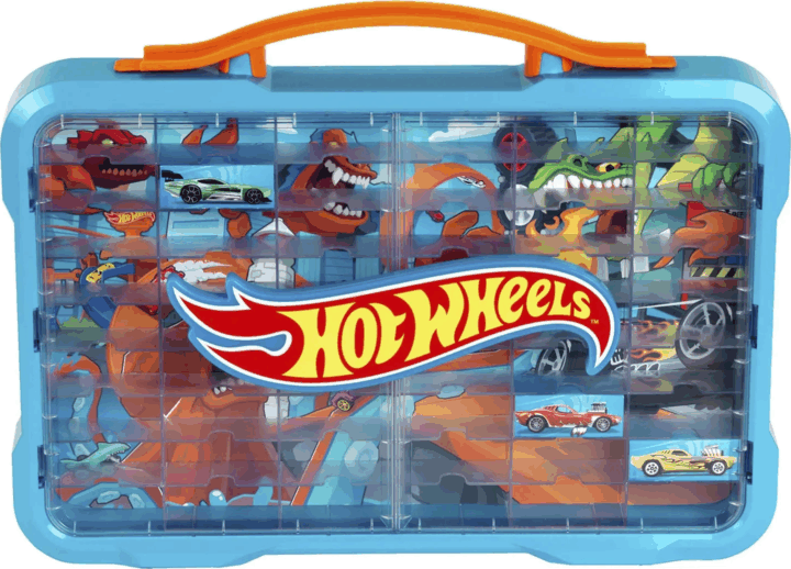 Theo Klein 2408 Hot Wheels Gyűjtői vitrin lámpával 54db járműhöz