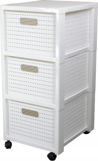 Rotho Country 3 fiókos fürdőszobai polc 71,2 x 32,5 x 37,5 cm - Fehér