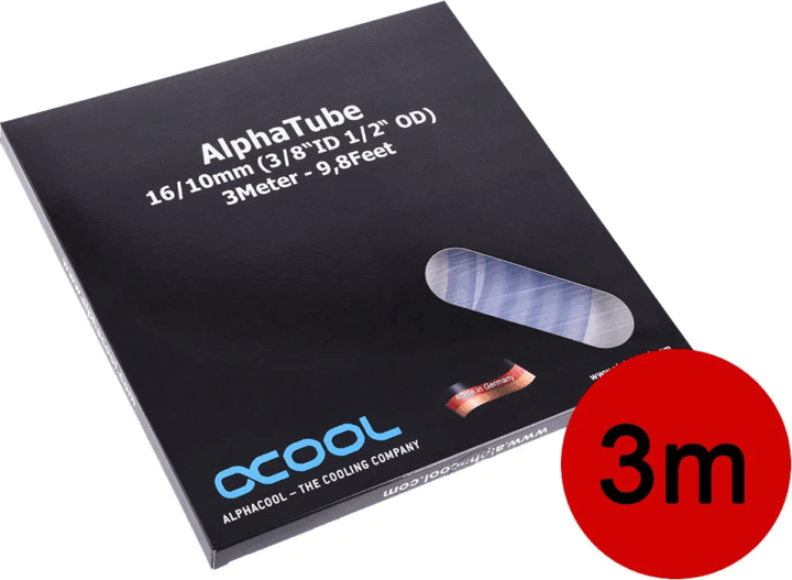 Alphacool 18575 AlphaTube HF 16/10 (3/8"ID) Vízhűtés Folyadék Cső 3m - Átlátszó
