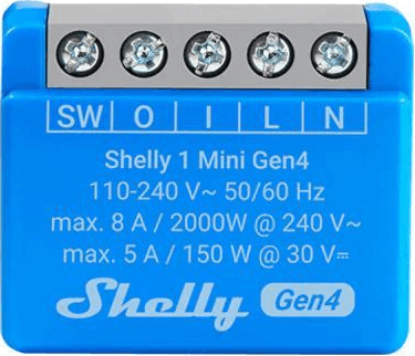 Shelly 1 Mini Gen4 Zigbee Bluetooth Wi-Fi Okos relé