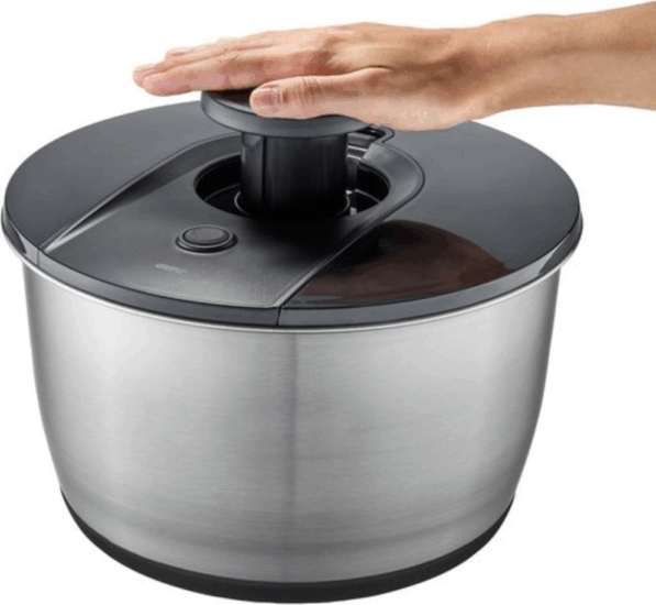 Gefu 28175 Rozsdamentes Acél Saláta centrifuga Ø25cm 5L - Fekete/ Ezüst