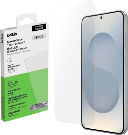 Belkin Titan EcoGuard Red-Light Samsung Galaxy S26 Kijelzővédő Üvegfólia