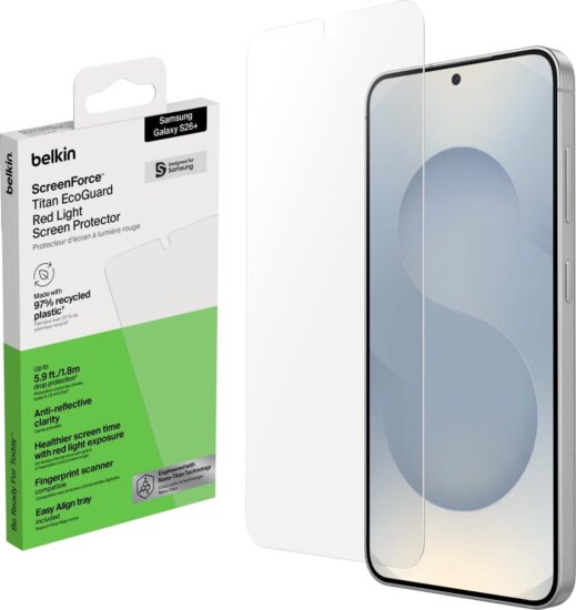 Belkin Titan EcoGuard Red-Light Samsung Galaxy S26+ Kijelzővédő Üvegfólia