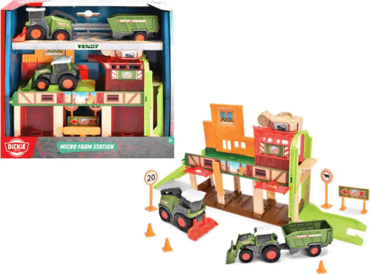 Dickie Toys Micro Farm állomás 2db autóval