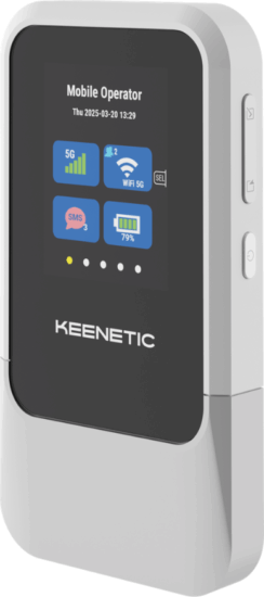 Keenetic KN-5210 Hordozható 3G/4G/5G WiFi6 4000 mAh Router - Fehér