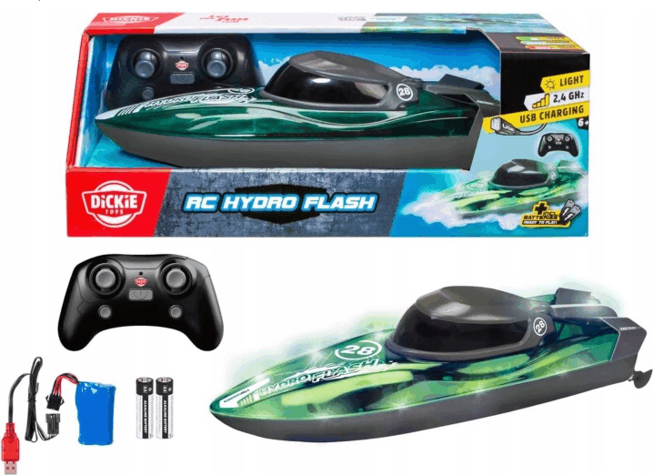 Dickie Toys RC Hydro Flash 2,4 GHz, RTR Távirányítós hajó - Zöld