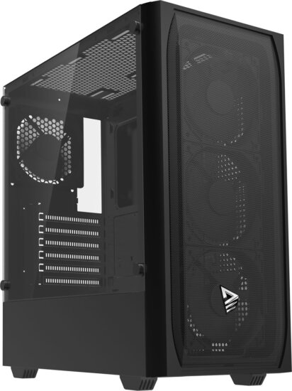 SAVIO NOCTIS FLOW Midi Torony Számítógépház + 4db 120mm ventilátor - Fekete