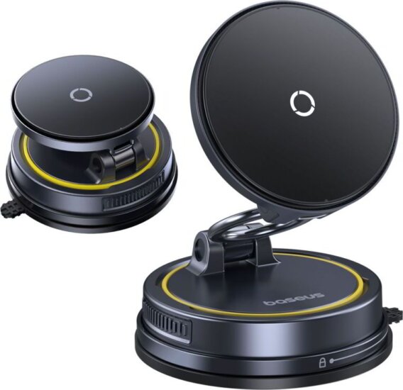 Baseus PrimeTrip VC2 Flex Pro Mobiltelefon autós tartó / Wireless Töltő QI 15W - Fekete