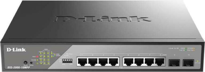 D-Link DSS-200G-10MPP/E 10-port Gigabit PoE Smart Managed Rack Switch