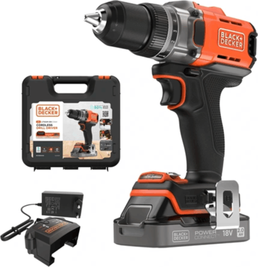 Black & Decker BCD382D1XK-QW Akkus fúró-csavarozó 18V + koffer