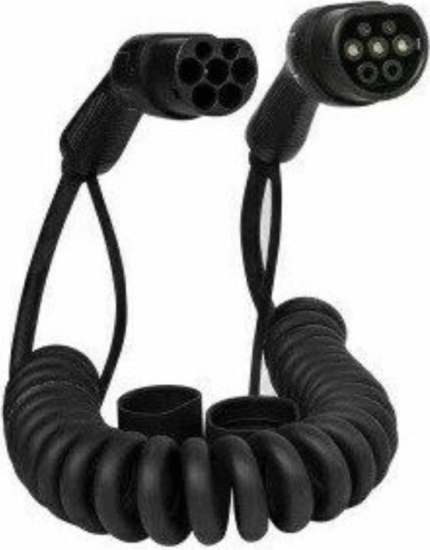 Defenzo DEF1106 Type-2 Elektromos autó spirál töltőkábel 10m (11kW - 16A) - Fekete