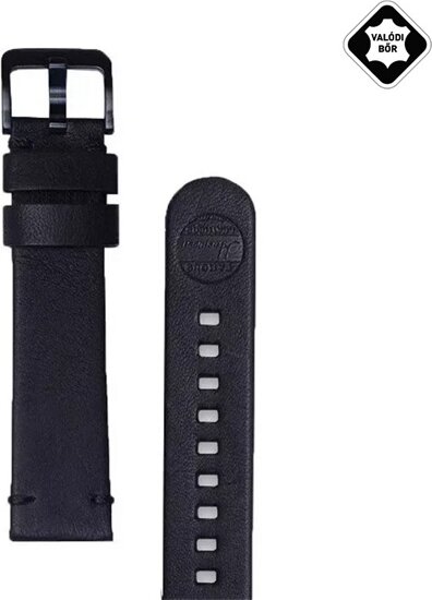 Samsung Leder Armband Essex Galaxy Watch Okosóra Bőrszíj 20mm - Fekete