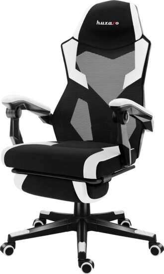 Huzaro Combat 3.1 Gamer szék lábtartóval - Fekete / Fehér