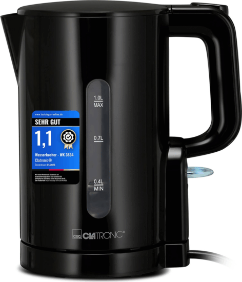 Clatronic WK 3834 Elektromos vízforraló 1L 900 Watt - Fekete