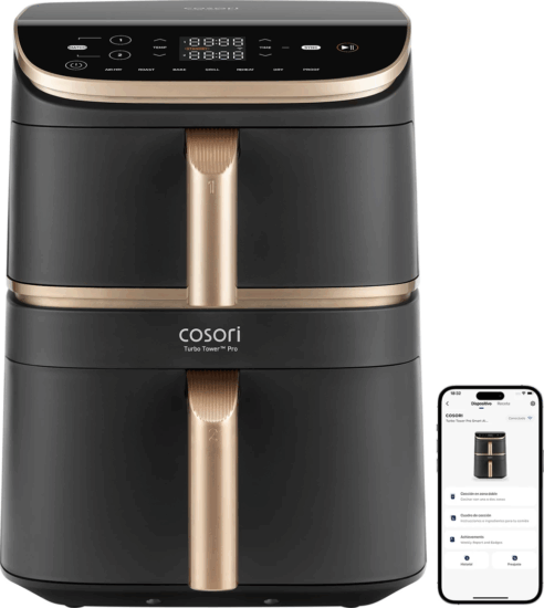 Cosori Turbo Tower Compact AirFryer Okos Forrólevegős sütő 8,6L 26300 Watt - Fekete