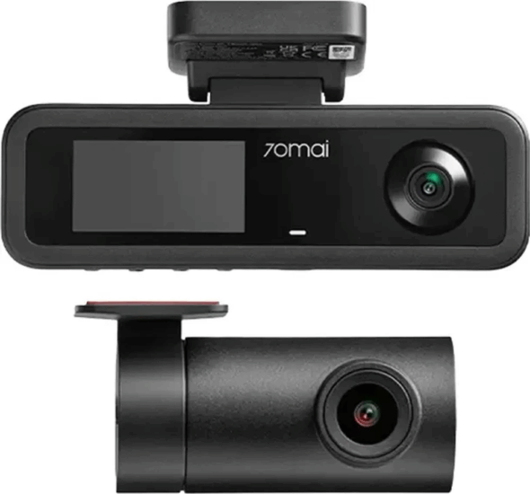 Xiaomi 70mai Dash Cam T400 + RC21 WiFi Autós menetrögzítő Kamera szett - Fekete