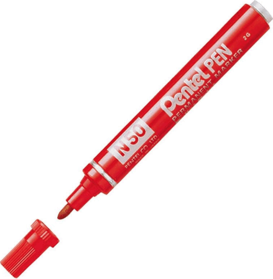 Pentel N50 4.3mm Permanent marker készlet - Piros (12 db / csomag)