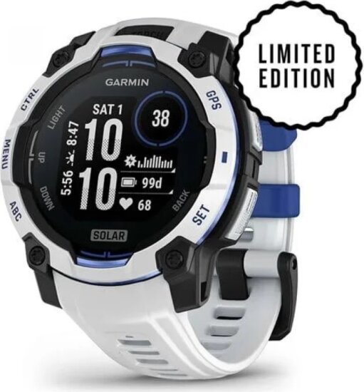 Garmin Instinct 3 Solar Okosóra 45mm Homokkő/Kék Szilikon szíjjal - Homokkő
