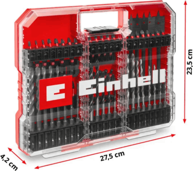 Einhell 108798 XL-CASE Fúrószár és Csavarbehajtó bitfej készlet (95 db / csomag)