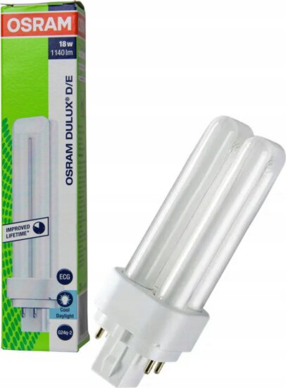 Osram DULUX D/E 18 W Kompakt fénycső 14,6cm - Hideg fehér