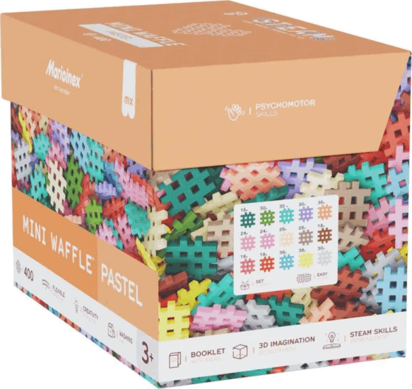 Marioinex Mini Waffle Pasztell Építőkockák 200 darabos építőkészlet