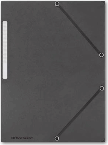 Office Depot Prespán A4 Gumis mappa - Fekete (10 db / csomag)