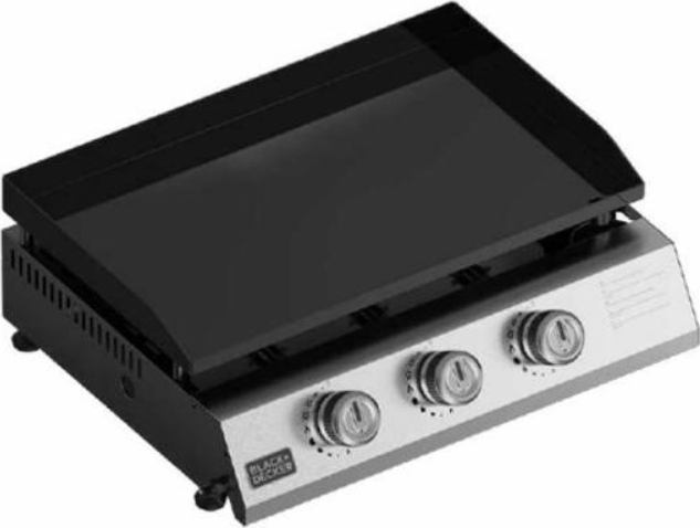 Black+Decker BXOP7350E 3 égős Gázgrill 3 x 2450 W - Fekete/Ezüst