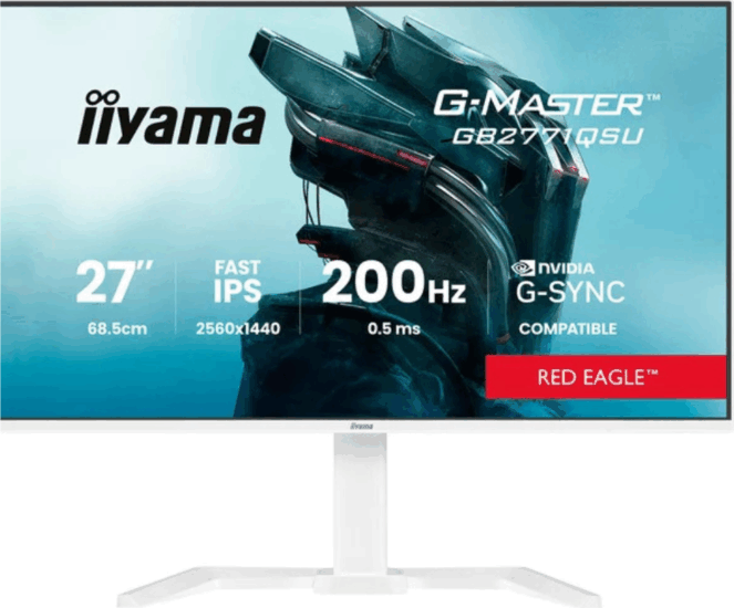 Iiyama 27" GB2771QSU-W1 G-Master Red Eagle 16:9 QHD Fast IPS Gaming Monitor - Fehér