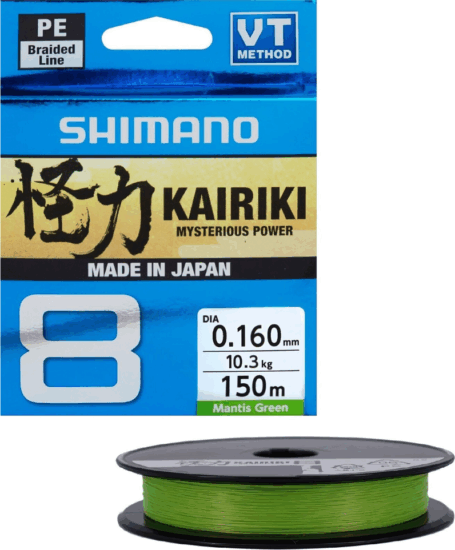 Shimano Kairiki 8 Fonott Horgász Zsinór Ø 0,16mm 150m - Zöld