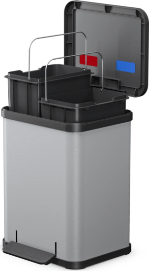 Hailo Öko duo Plus M 2x9 literes pedálos műanyag szemetes - Szürke